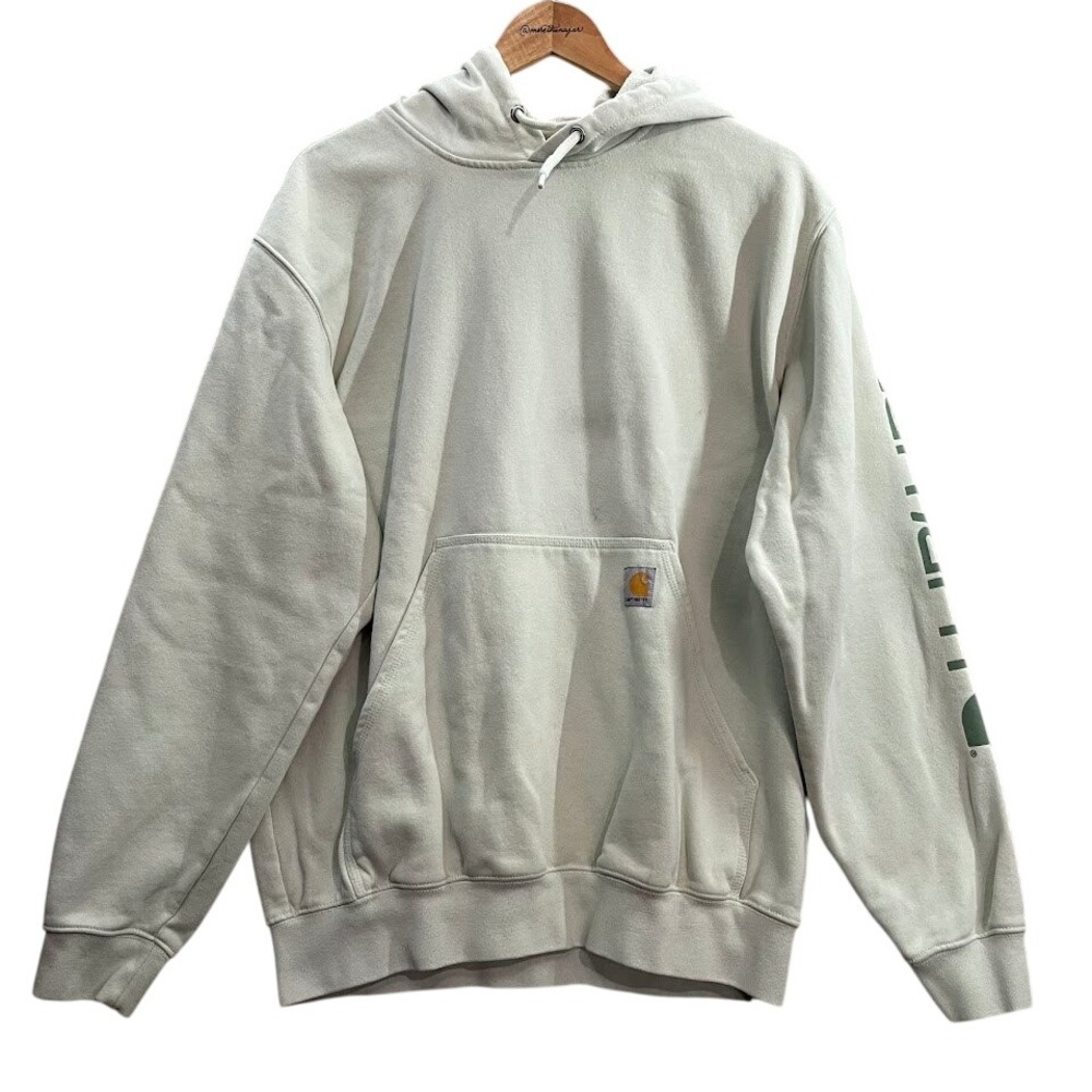 Carhartt Hoodie Mens Large Sage Green Loose Fit Logo Sleeve TS0288-M K288 GF3
